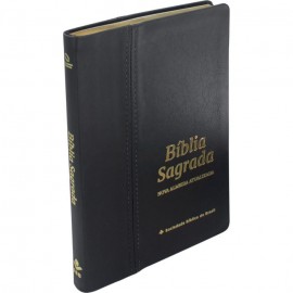 Biblia Slim Luxo Couro Legitimo Preto