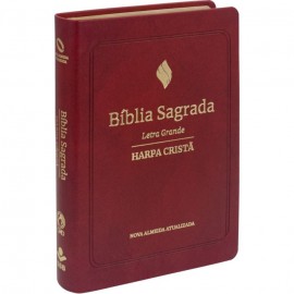 Bblia Com Harpa Crist Luxo Letra Grande Vinho NAA