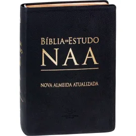 Biblia De Estudo NAA  Couro Legitimo Preta