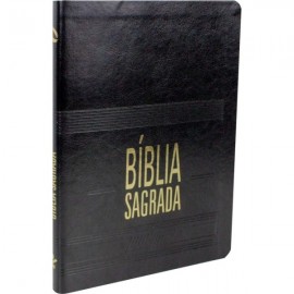 Biblia nova almeida slim grande - luxo preta com indice