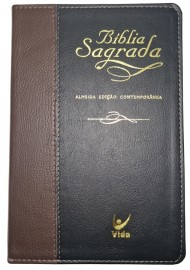 Biblia  Slim Almeida Contemporanea Luxo Com Indice Bicolor