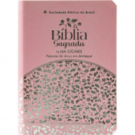 B�blia Media Letra Gigante - NAA Rosa Luxo