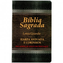 Biblia Letra Gigante A.R.C Luxo Laminada Com Harpa Marrom