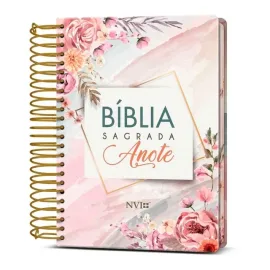 Biblia Anote Nvi Flor Aquarela Espiral