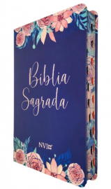 Biblia Nvi Capa Especial 2 cores  Rosas Capa Dura c indice