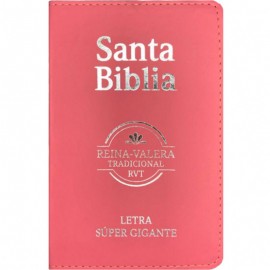 Bblia em Espanhol Reina Valera Letra Gigante Luxo Rosa