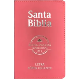 B�blia em Espanhol Reina Valera Letra Gigante Luxo Rosa