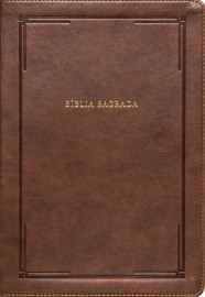 B�blia Slim NVI, Letra Grande, Couro-soft marrom, Luxo, Barroca