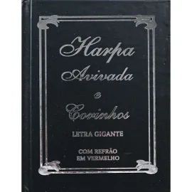 Harpa Avivada e Corinhos Capa Dura Letra Gigante Preta Tradicional