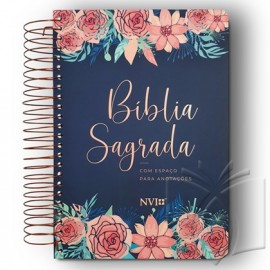 Biblia Nvi Anote  Rosas Flores Espiral 