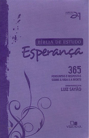 B�blia de Estudo Esperan�a Lilas - Capa Couro Simulado