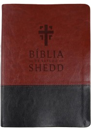 B�blia de Estudo Shedd - Couro Sint�tico Marrom e Preto