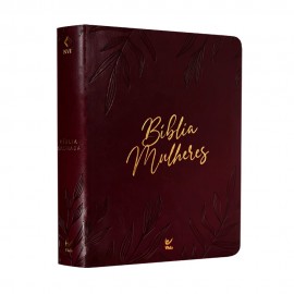 Bblia Mulheres Folhas  Viviane Martinello NVT  Espao Para Anotaes Capa Luxo Vinho
