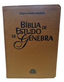 Biblia  Estudo De Genebra Marrom Couro Legitimo luxo