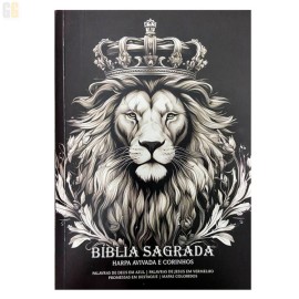 B�blia ARC Letra Gigante Tfull Collor Com Harpa Capa Brochura - Le�o Coroa