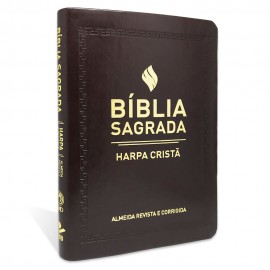 Bblia Sagrada Ultrafina com Harpa Crist marrom