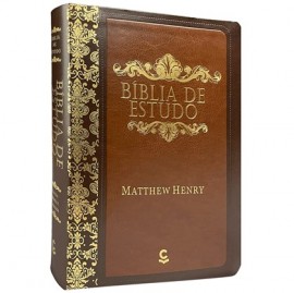 Bíblia De Estudo Matthew Henry Marrom Luxo