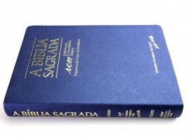 Biblia grande Rcm Acf Luxo Azul Com Indice