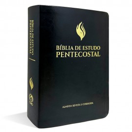 B�blia de Estudo Pentecostal Preta - Luxo - M�dia
