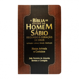 Bblia De Estudo Do Homem Sbio C/Harpa Pu Luxo - Marrom E Preto