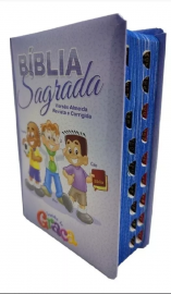 Biblia Turminha Da Graa Azul Capa Dura com indice
