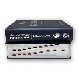 Biblia De Estudo Pentecostal Grande Azul Edi��o Global Com Indice