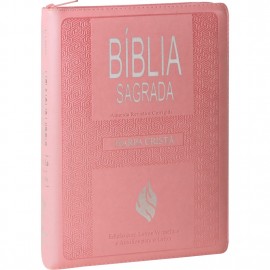 Biblia Com Harpa Ziper Pjv  Rosa Claro Extra Gigante