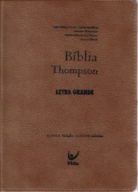 B�blia Thompson L. Grande Marrom Couro Legitimo