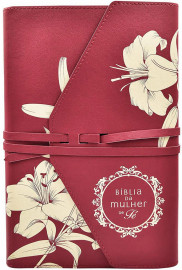 B�blia da Mulher de F�, NVI, Couro Soft, L�rios do Campo