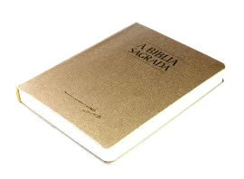 B�blia ACF Letra M�dia Fina - Semi Luxo Dourada