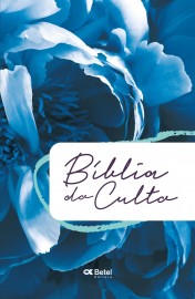 B�blia Do Culto Gigante Floral Azul Capa Flex�vel