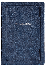 B�blia Slim NVI, Letra Grande, Couro-soft azul, Luxo, Barroca, Leitura Perfeita