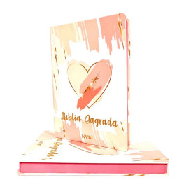 B�blia NVI Slim semi luxo - Pinceladas de amor