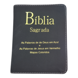 B�blia Tijolinho Letra Grande Luxo Com Harpa Full Color Lateral Dourada