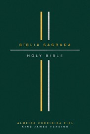 B�blia Bil�ngue, Portugu�s/Ingl�s, ACF/KJV, Couro Soft, Verde, Leitura Perfeita