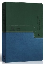 Biblia Bilingue Grande Port  Ing Verde Azul 