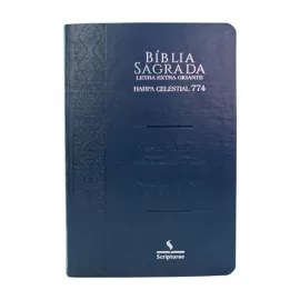 B�blia Letras Extra Gigante Texto Colorido Palavras De Consolo Em Azul Profecia Em Verde  Com Harpa 774 - Azul