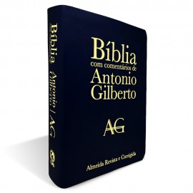 B�blia com Coment�rios de Ant�nio Gilberto Grande Luxo Preta