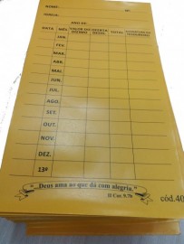 Envelope Dizimo Anual 100 unidades  Amarelo N40