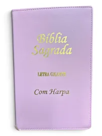 B�blia Letra Gigante Econ�mica  Luxo Com Harpa Lateral Pintada