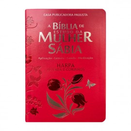 B�blia Da Mulher S�bia Texto Color Com Harpa - Tulipa Vermelha