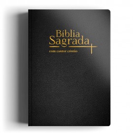 Biblia NVI Grande Com Cantor Cristo - Luxo Preta