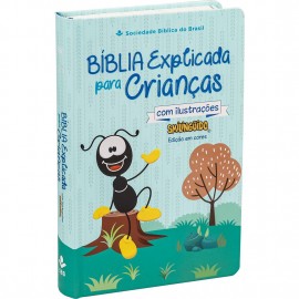 Bíblia Explicada para Crianças com ilustrações Smilinguido azul