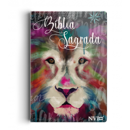 Bíblia NVI Slim semi luxo - Leão Artístico