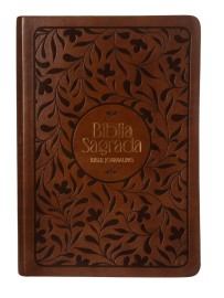 B�blia NVI Bible Journaling, courosoft marrom baixo relevo, espa�o para anota��es, Leitura Perfeita