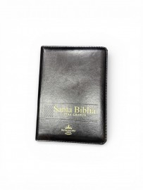 Santa Biblia Media Letra Grande Espanhol Ziper Preta 1960