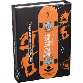 BIBLIA CARTEIRA SKATE LARANJA NTLH