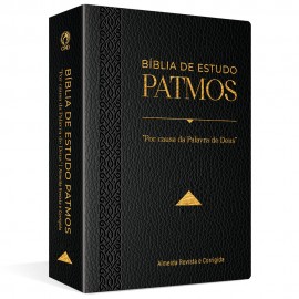 B�blia de Estudo Patmos Grande Luxo Preta