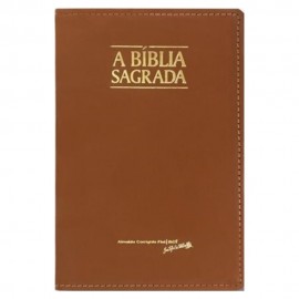 Biblia Acf Letra Media Fina Luxo Caramelo Com Indice