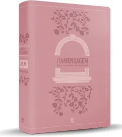 Biblia Mensagem Letra Gigante Luxo Rosa